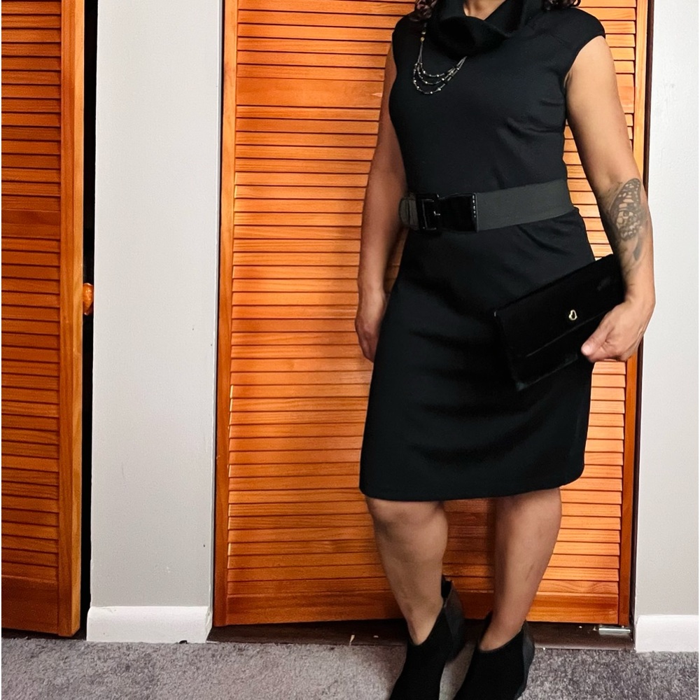 Spence Cowl Neck Sleeveless Black Dresz